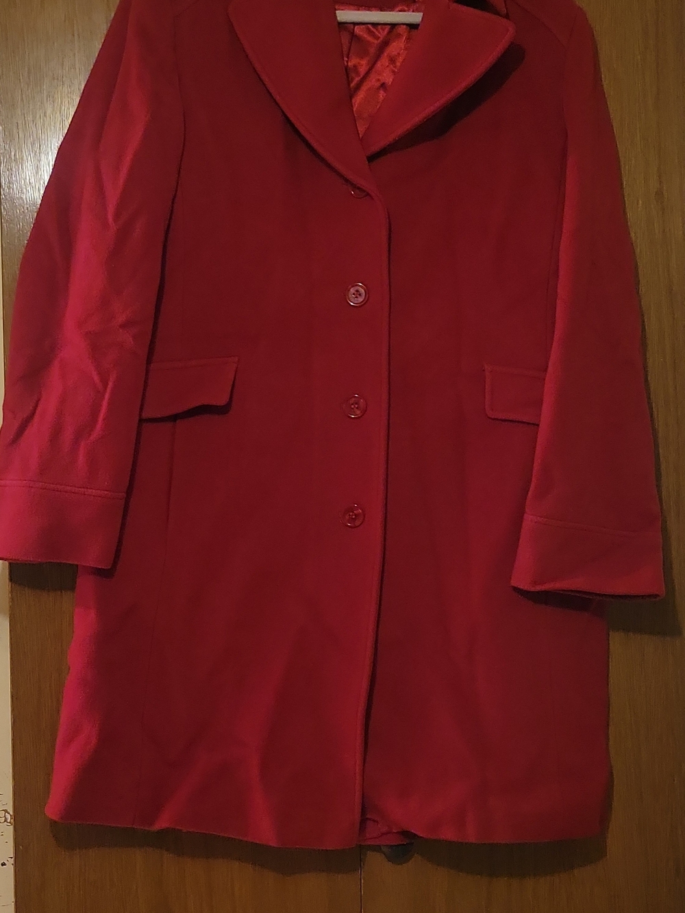 Preston & York Vibrant Red Single-Breasted Pea Coat
